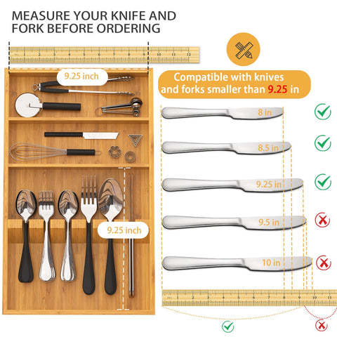 Yofidra fixed-slot organizer secures spoons, forks, and knives for stable retrieval
