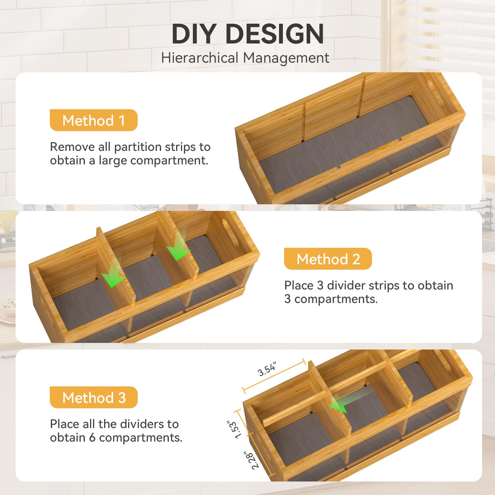 Yofidra spacious compartments accommodate large tools like whisks.