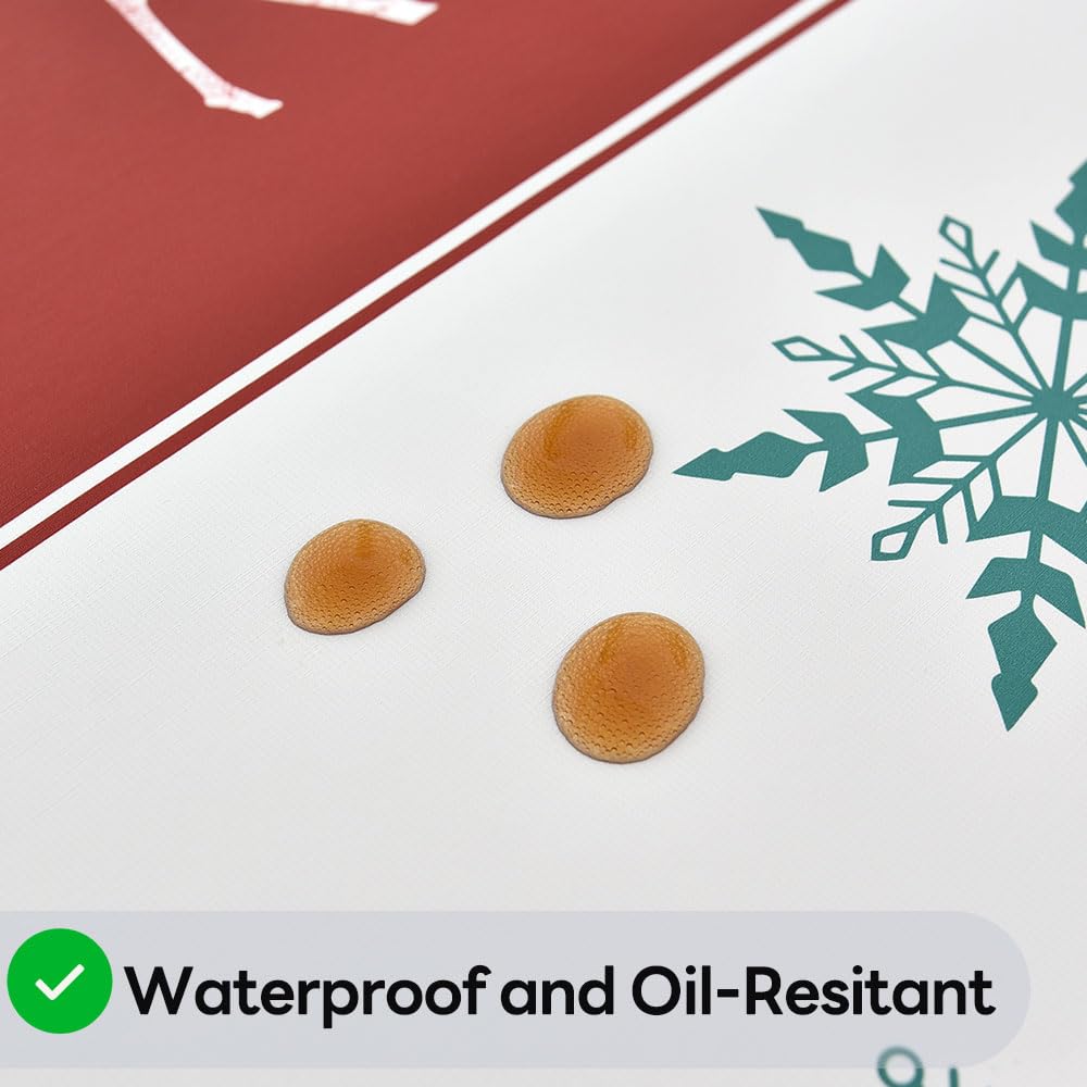 Yofori heavy-duty vinyl tablecloth with waterproof finish for spill protection