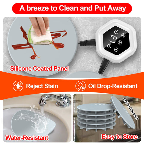 YOHHOS warming mat easy-clean surface resists splashes and stains.