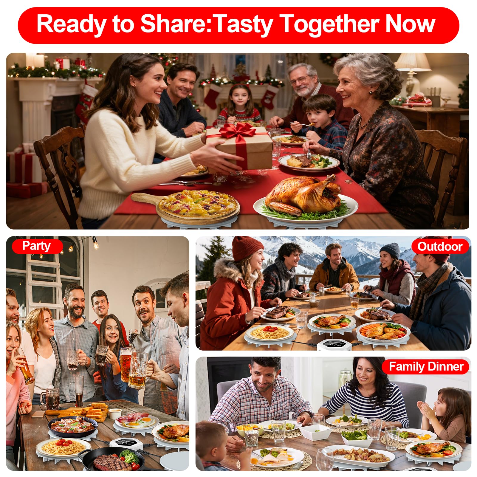 YOHHOS warming mat raised feet promote airflow and countertop protection.