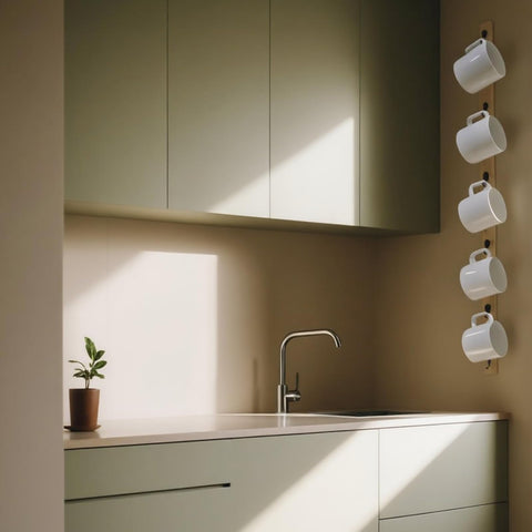 Organized cup storage solution Yohsnor helps keep mugs tidy