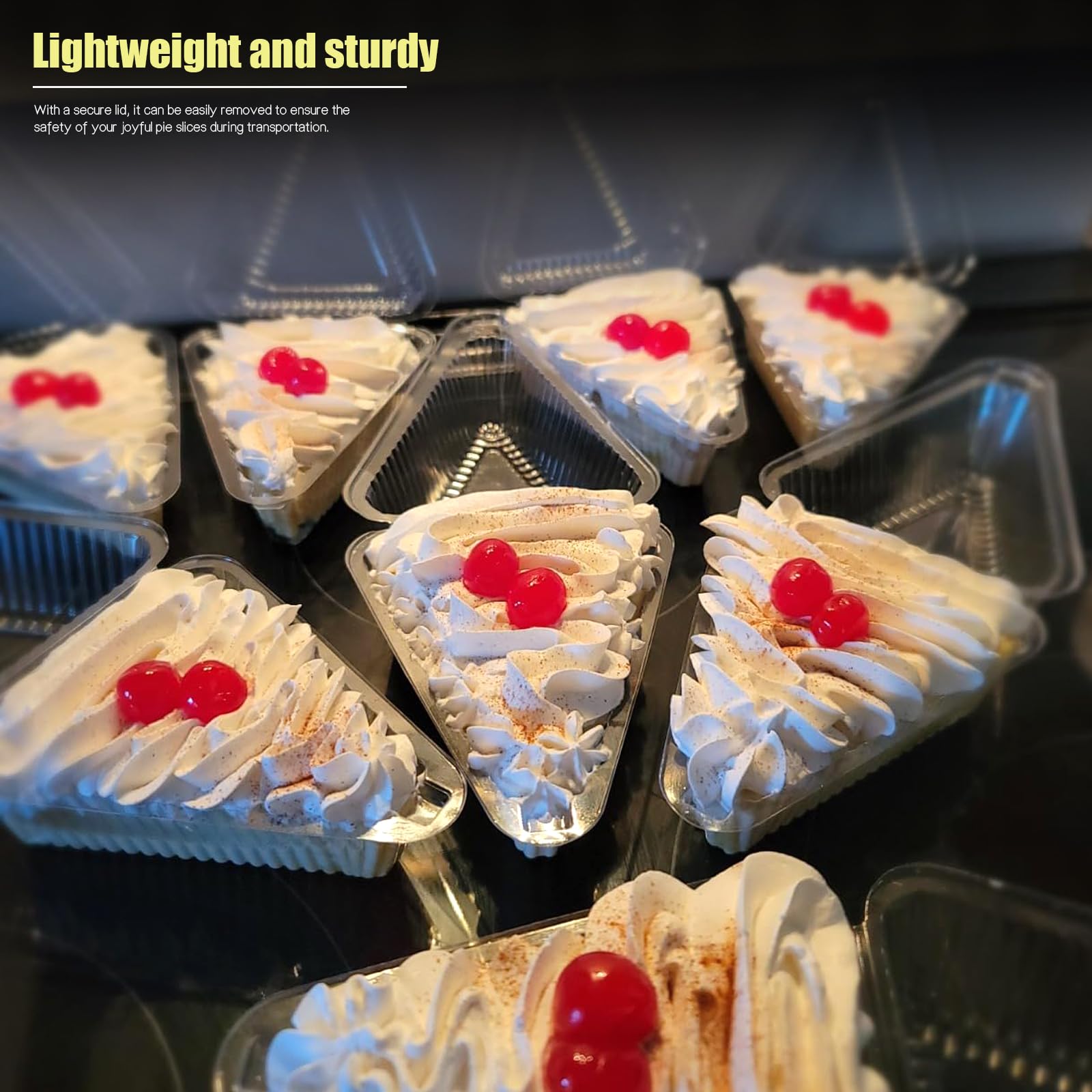 Yoiyini bakery carrier helps transport cake slices securely for customers or events.
