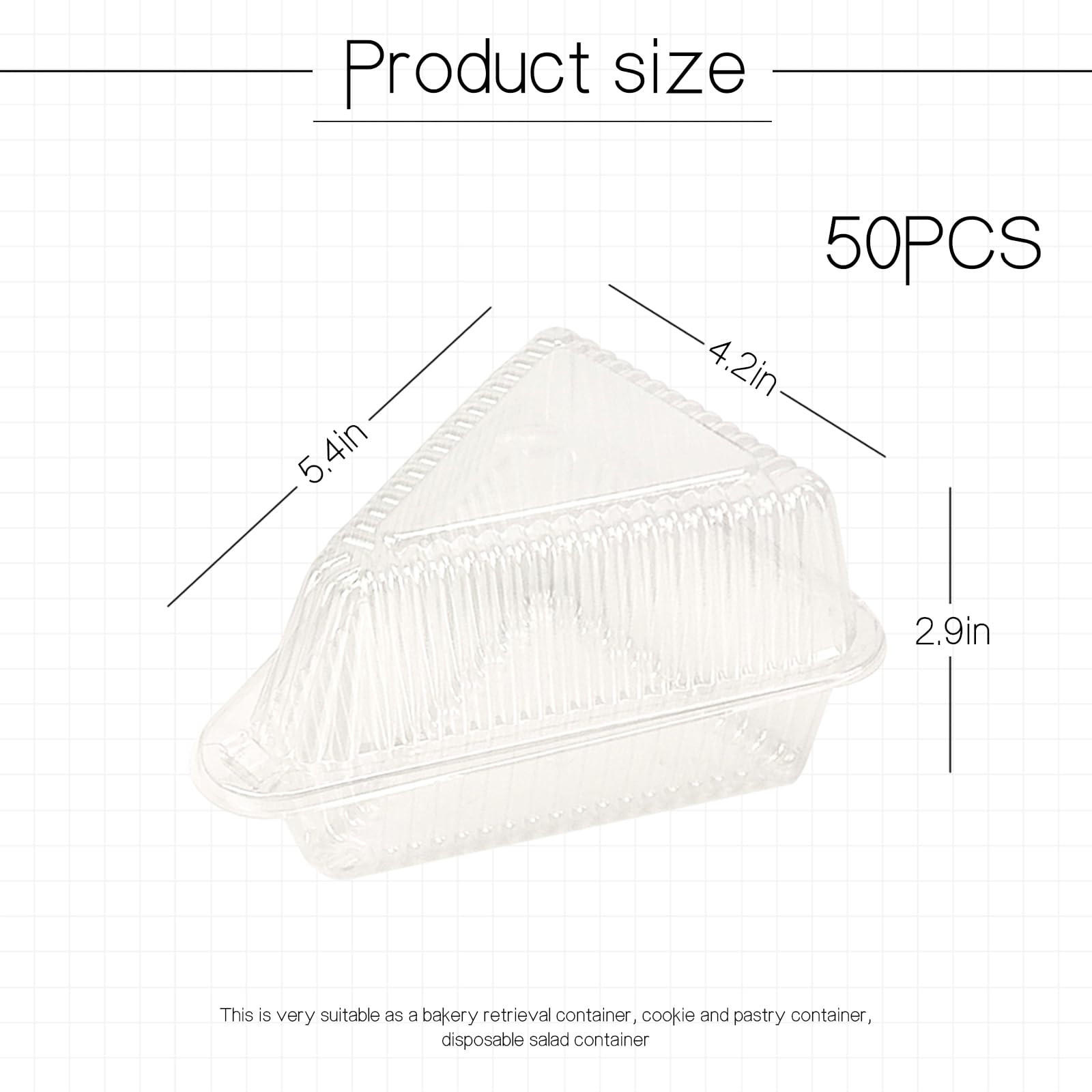 Yoiyini pie slice containers with easy-open lid for quick access to cake slices.