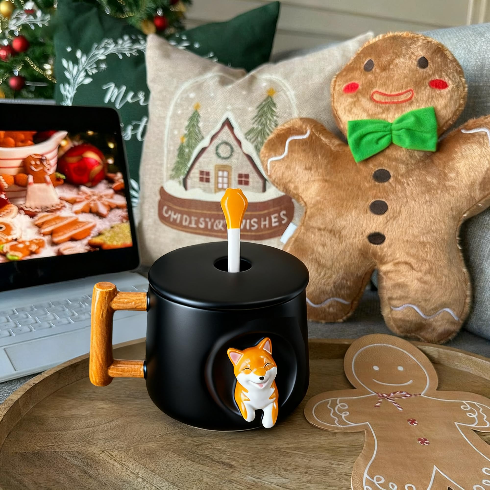 YLOKO 3D Shiba Inu peek design adds playful charm.