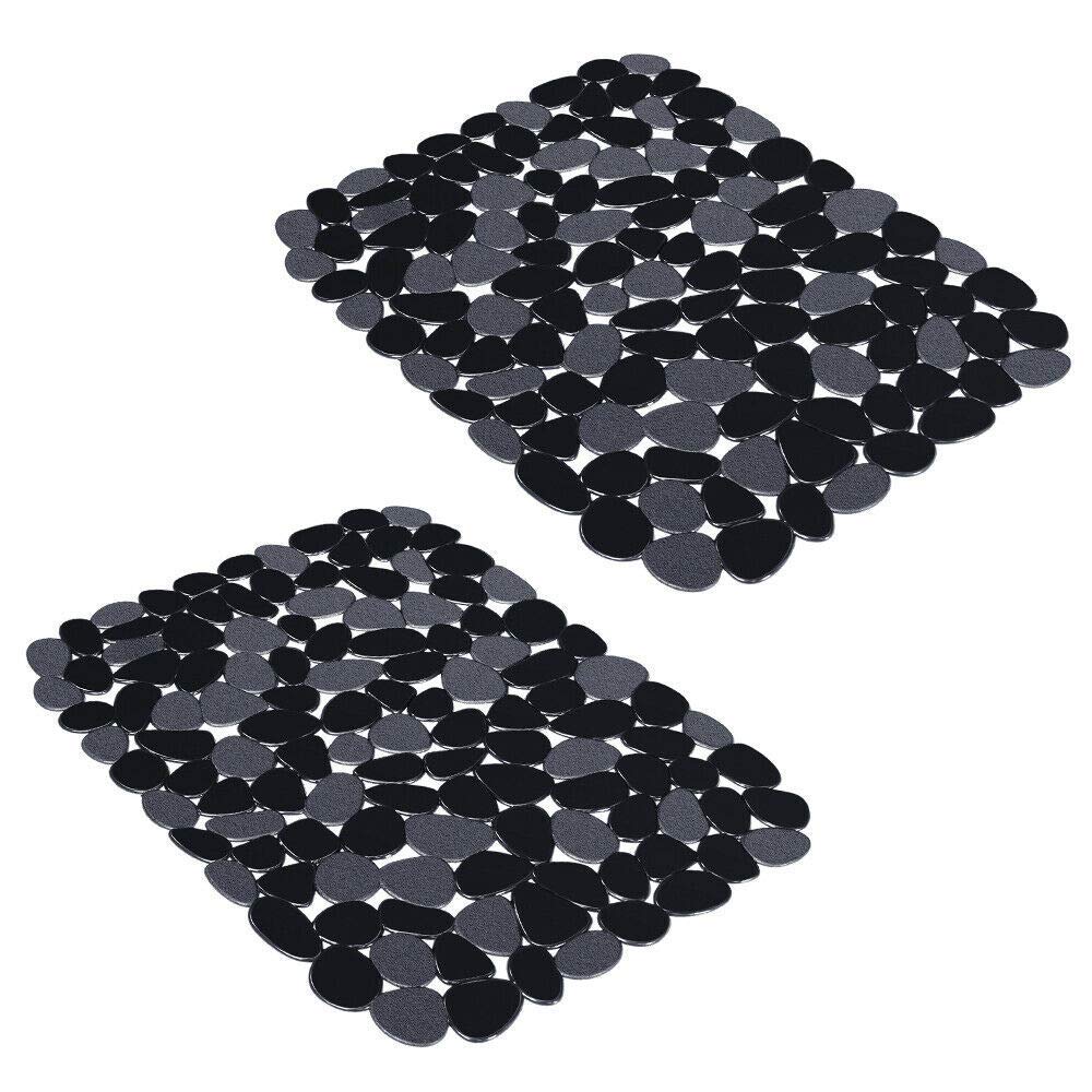 Yolife pebble sink mat in black protects stainless steel and reduces noise.