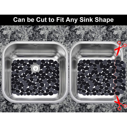 Yolife pebble sink mat cut to fit 12x15.8 inches for versatile sinks.