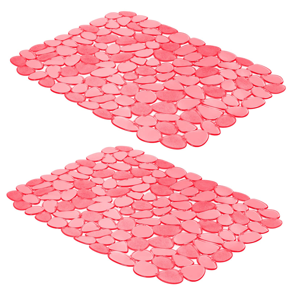 Yolife pebble sink mat in dark-red close-up protecting glassware.