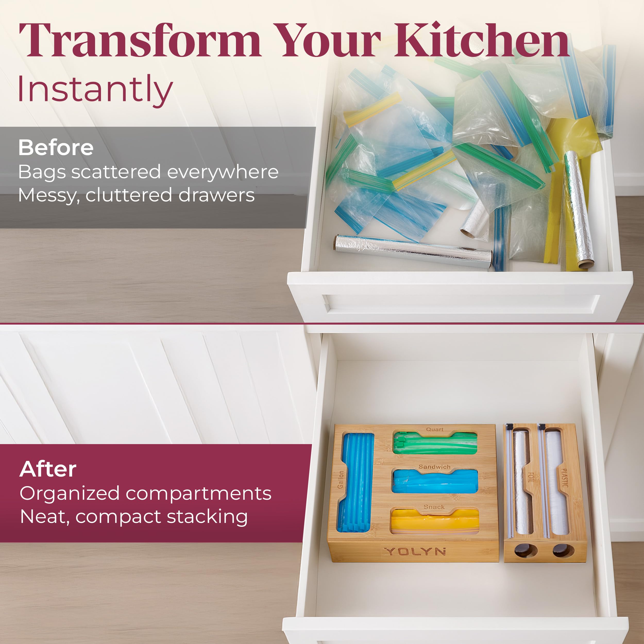 YOLYN foil and wrap dispensers with cutters for quick meal prep