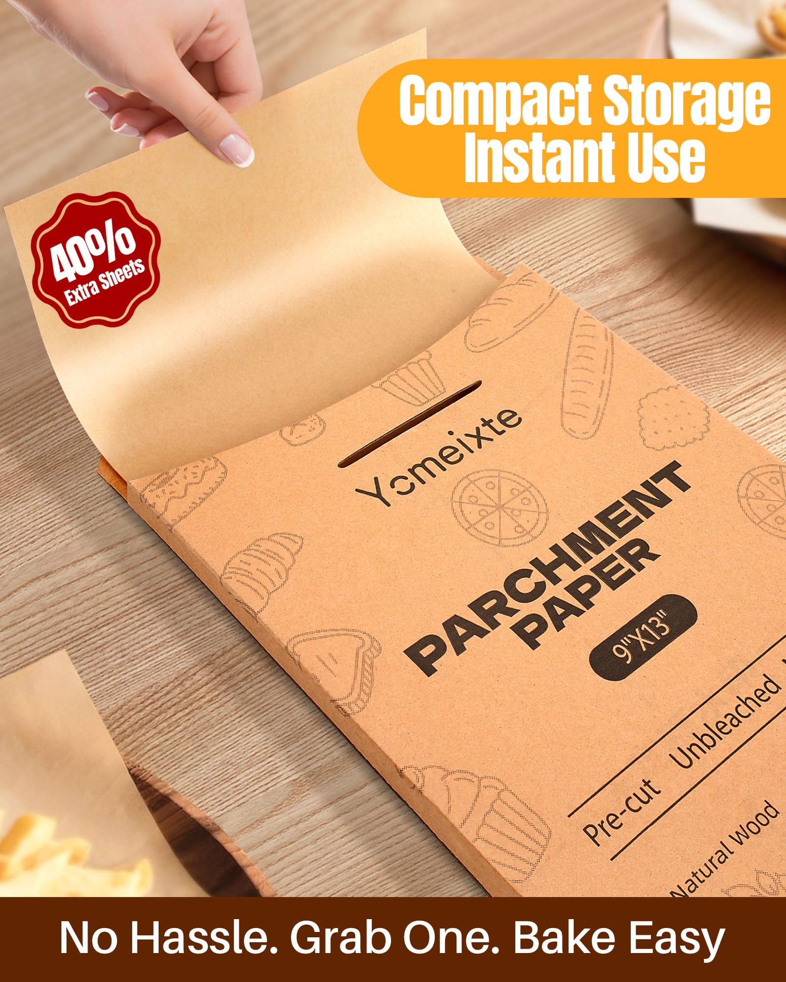 Yomeixte parchment paper 45gsm extra thick prevents tearing when lifting cookies.