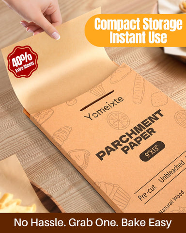 Yomeixte parchment paper 45gsm extra thick prevents tearing when lifting cookies.