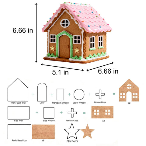 YomiFamily gingerbread roof/base cutter supplies strong decorative roof pieces.