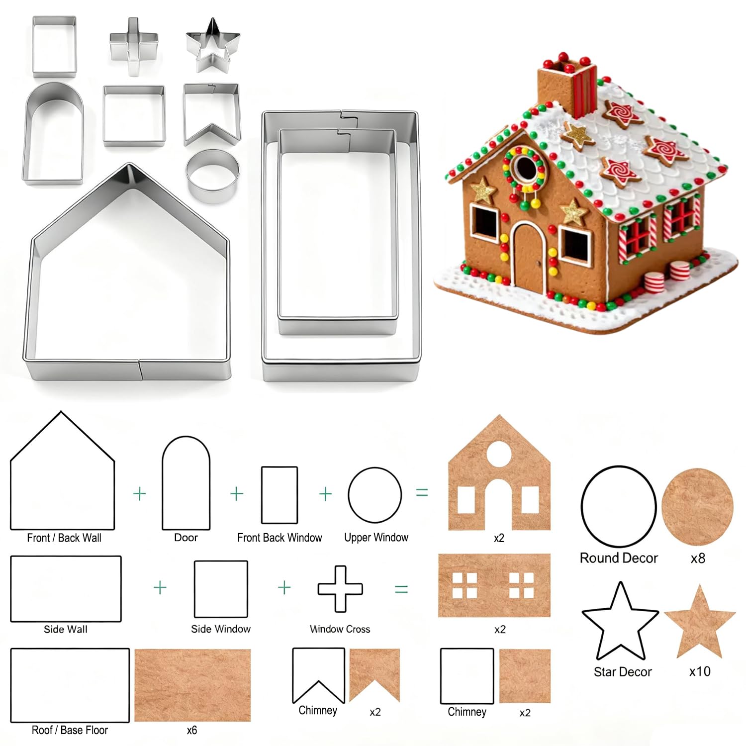 YomiFamily gingerbread side wall cutter creates crisp 3D walls.