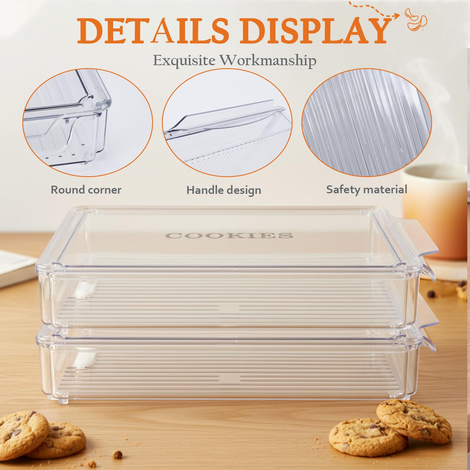 Yomjarl large drawer-style storage box keeps cookies organized and accessible.