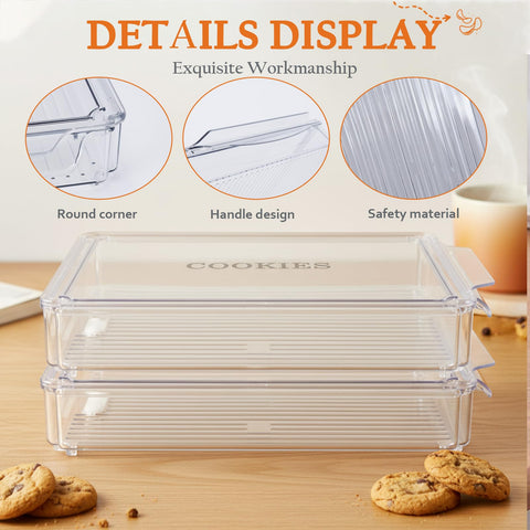 Yomjarl large drawer-style storage box keeps cookies organized and accessible.