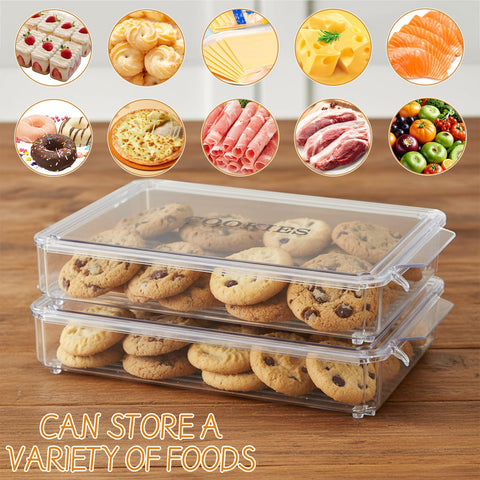 Yomjarl transparent cookie container set with clear lid for easy content viewing.