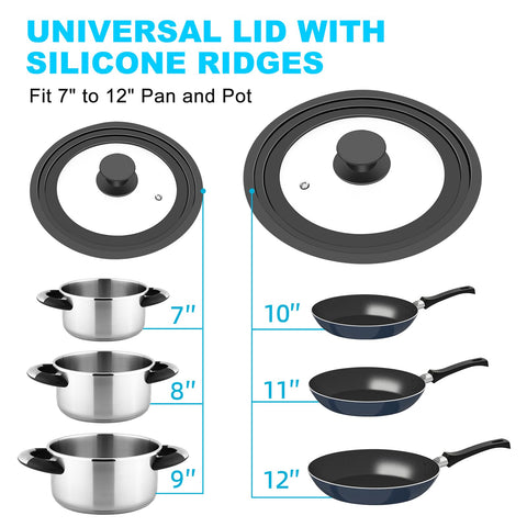YOMUME universal lid small 7-9 inch glass, compact storage and versatile coverage.