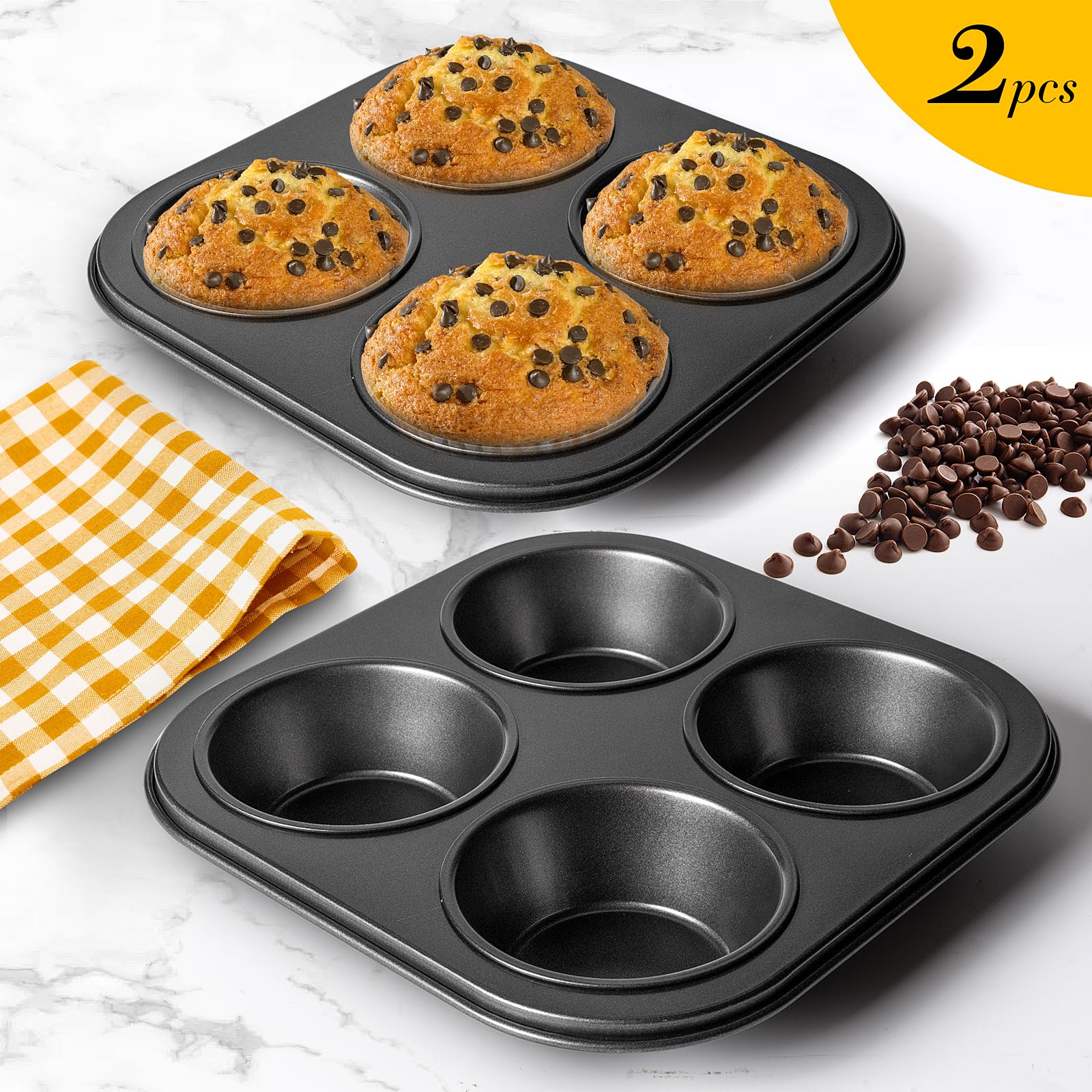 Yomvzake multi-use baking tin expands muffins, cupcakes, brownies, and more