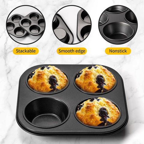 Yomvzake nonstick cupcake molds with easy-release coating for simple cleanup