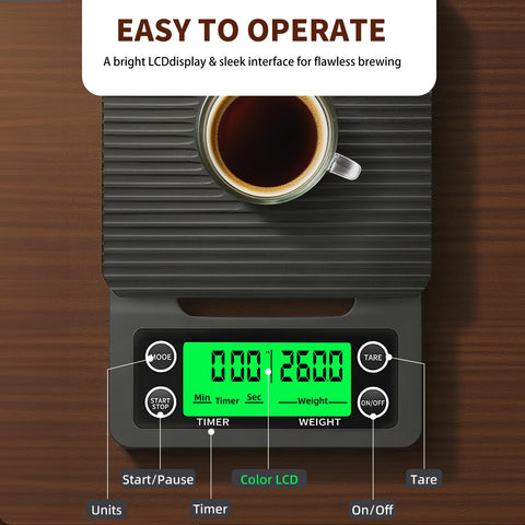 Yoncon scale arrives with batteries for immediate setup.