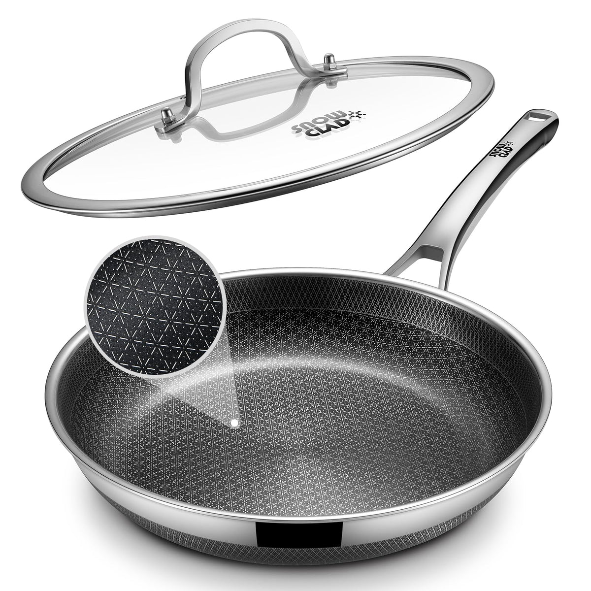 Yonida non-stick frying pan with lid, smooth release and even heat