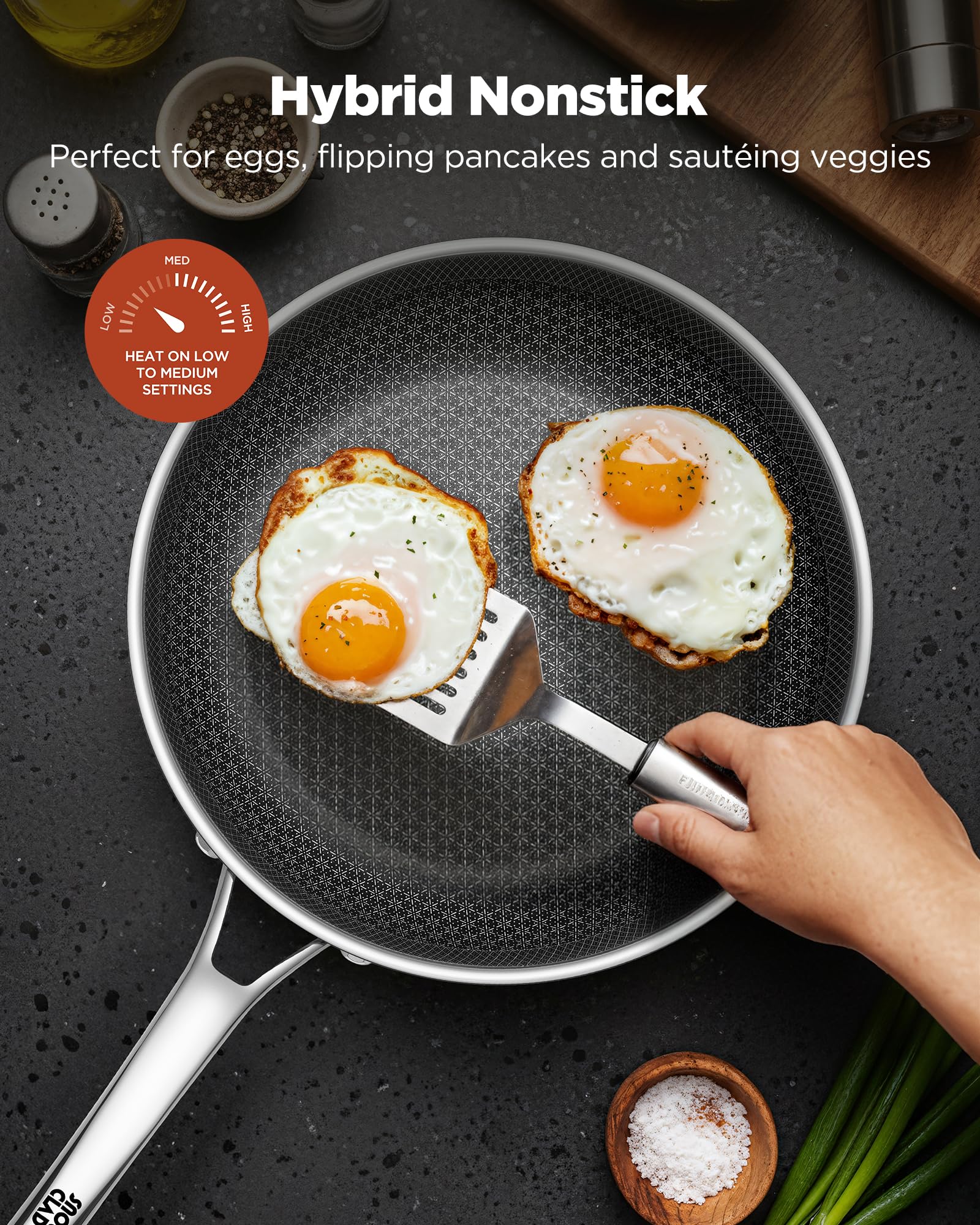 Yonida nonstick frying pan 12-inch top view perfect for large meals