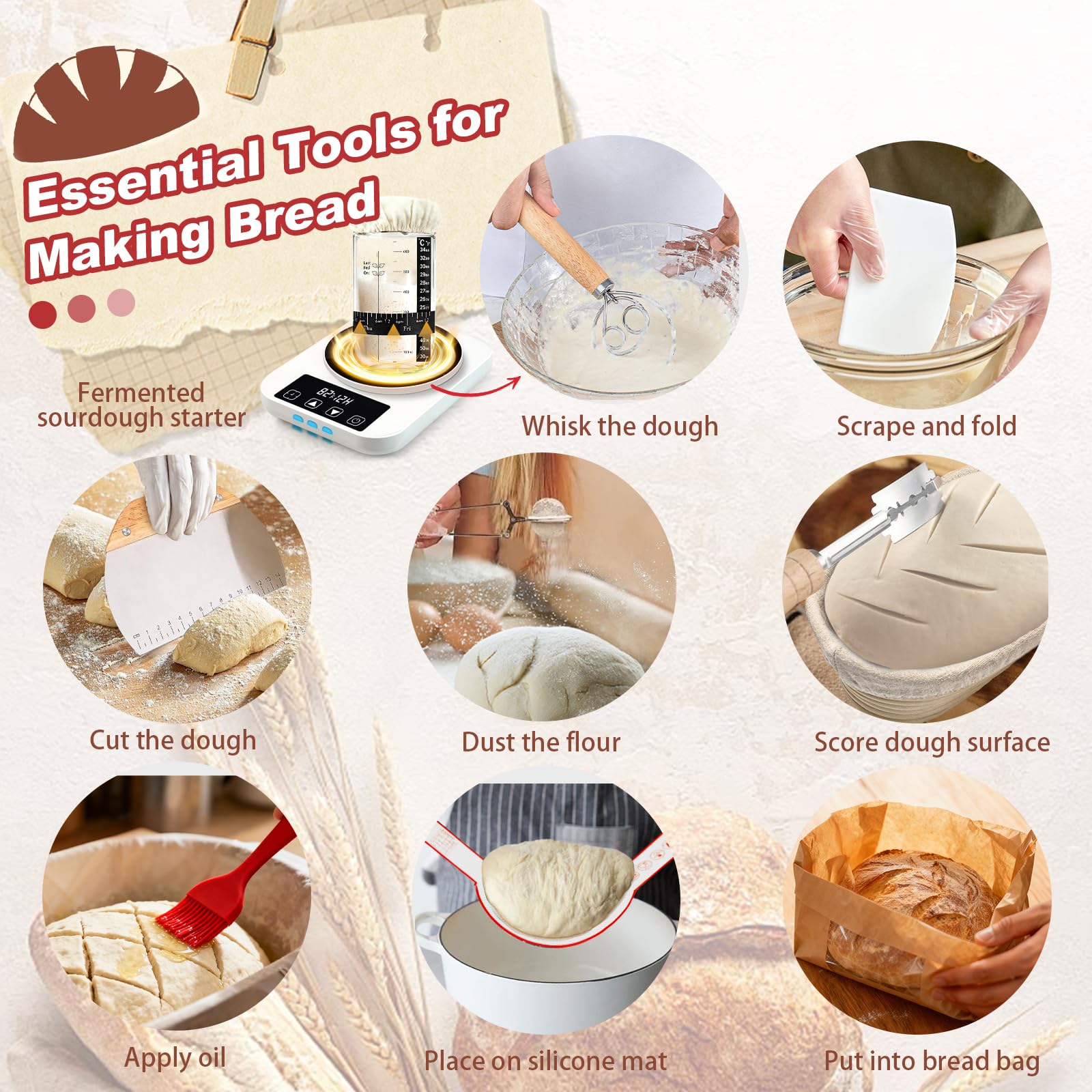 YONILL silicone spatula facilitates gentle dough handling and cleanup