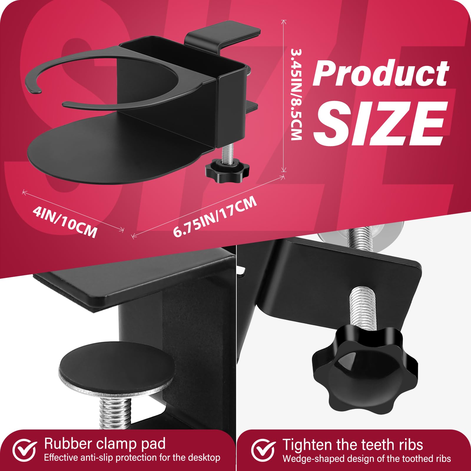 Yonsya desk cup holder holds a tumbler neatly, freeing desk space.