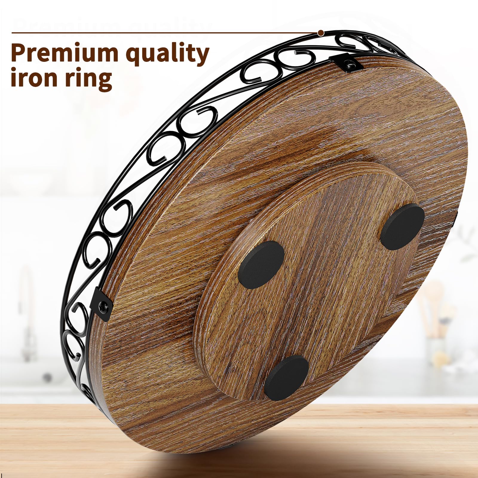 Yoobure rustic brown wood finish adds farmhouse charm to kitchens.