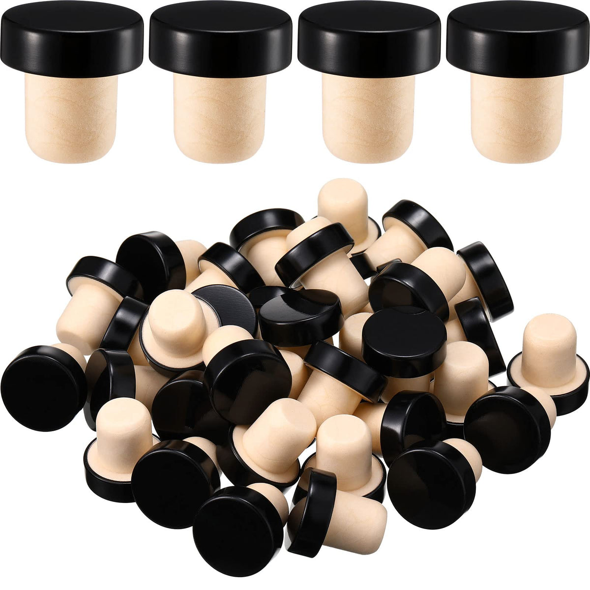 Yookeer T-shaped bottle stopper in black fits most bottles for fresher wine