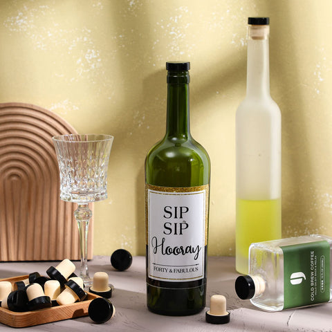 Yookeer wine bottle stopper being inserted into a bottle