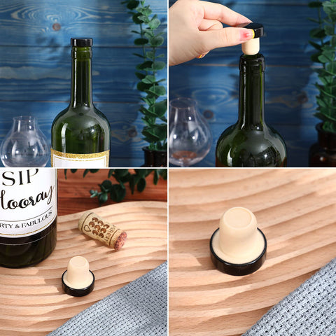 Yookeer wine stopper used as a decorative kitchen accent in black