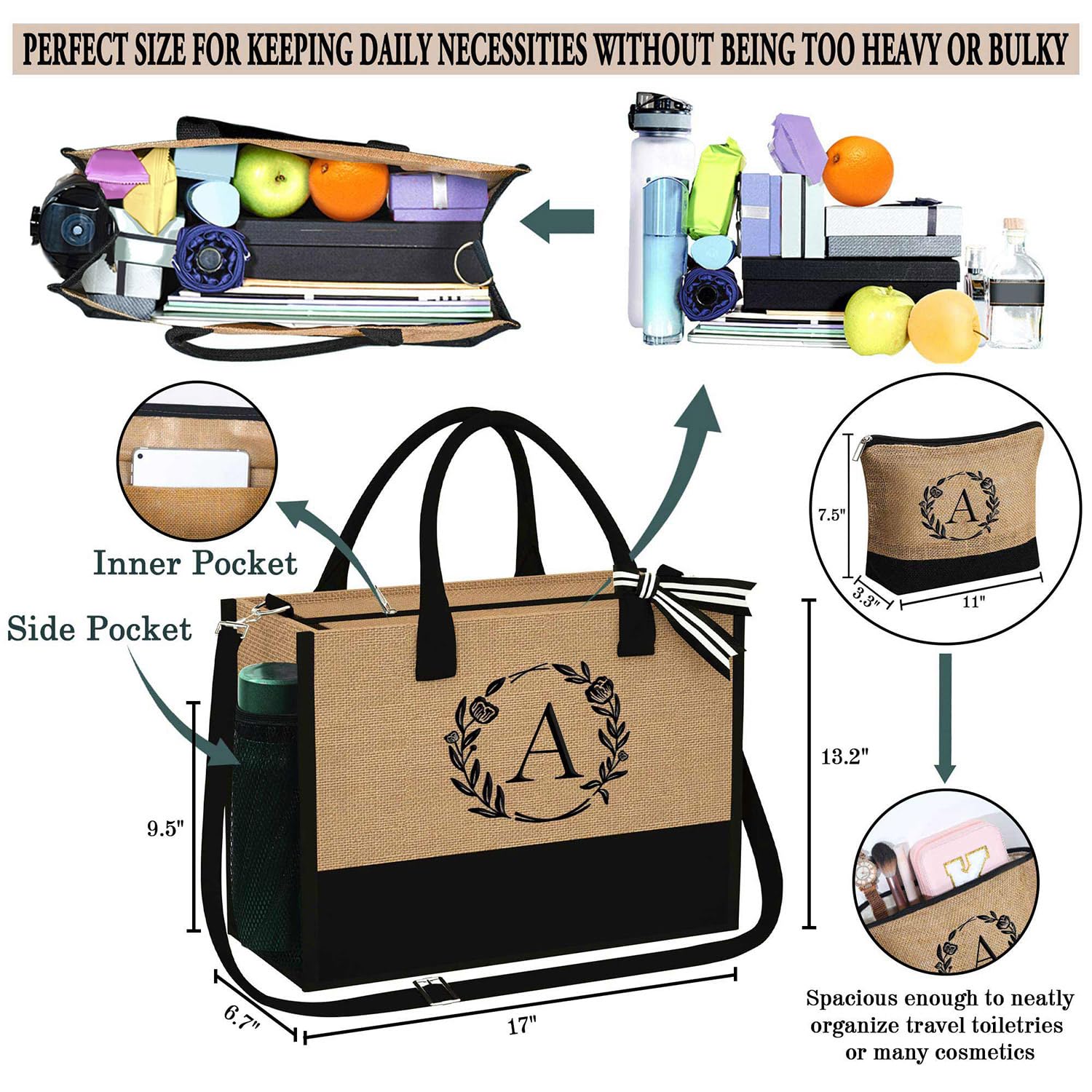 YOOLIFE large-capacity tote holds clothes, books, lunch, and snacks.