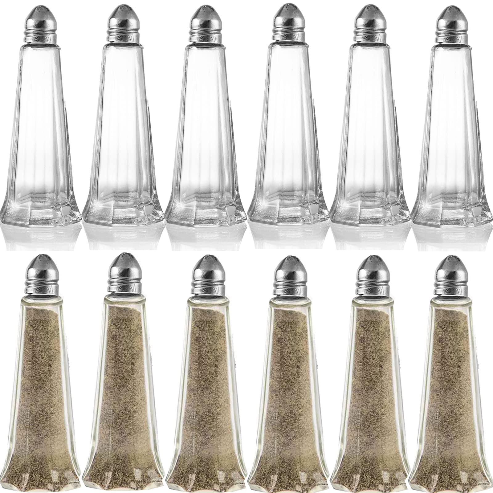 Yopay 1-ounce capacity shakers keep portions consistent on the table.