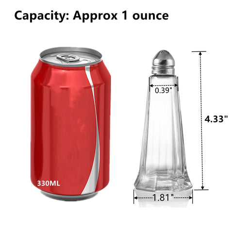 Yopay clear glass tower shaker body shows contents at a glance for quick seasoning.