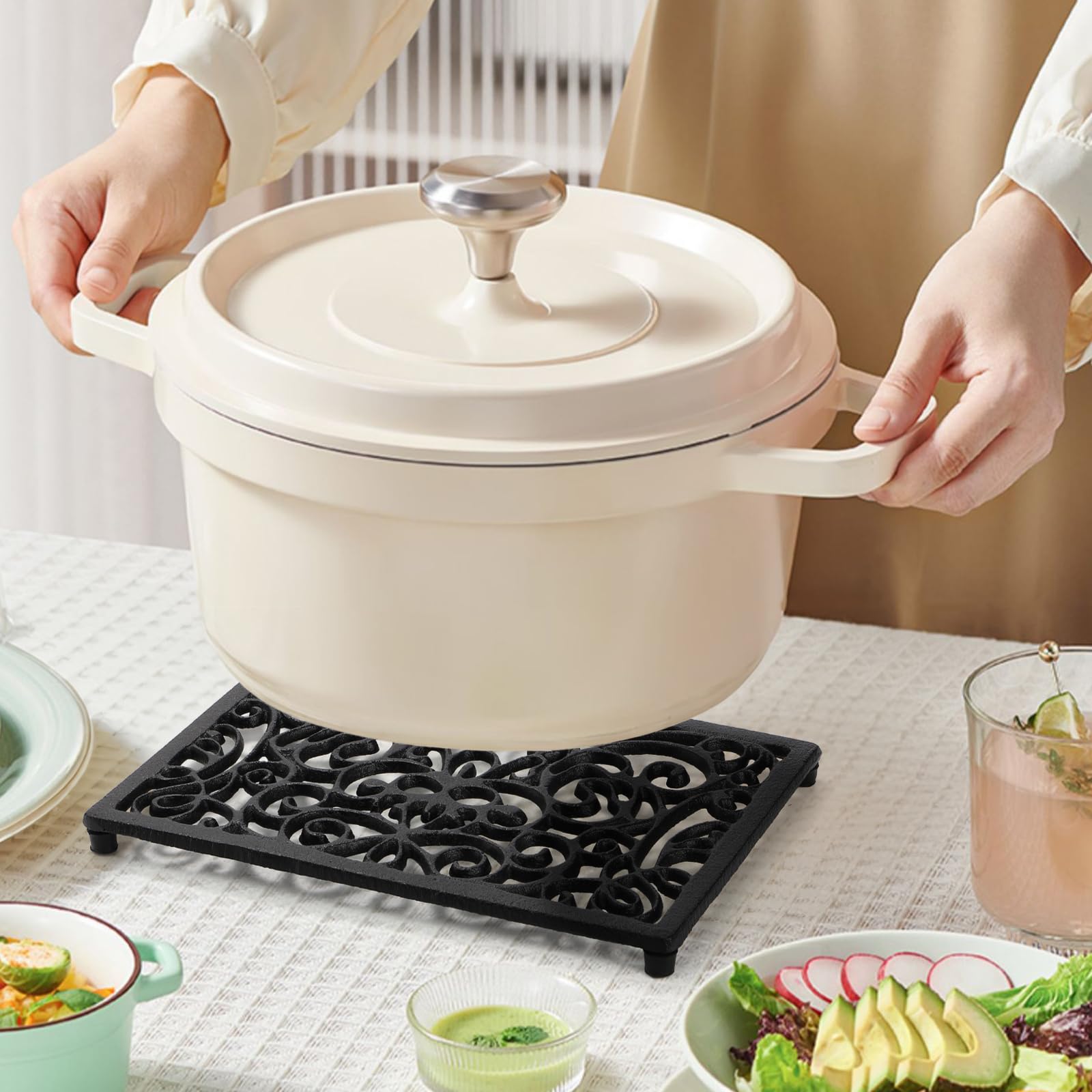 Yopay farmhouse decor trivet makes a practical gift for kitchen lovers.