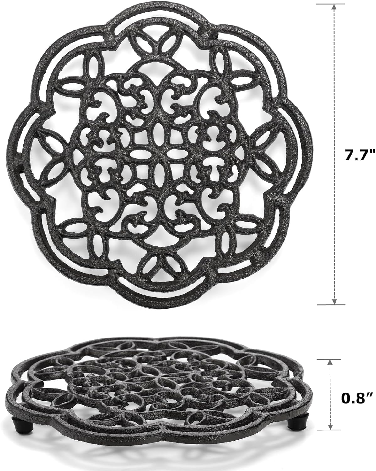 Yopay rustproof cast iron trivet with antique finish adds rustic charm to your kitchen