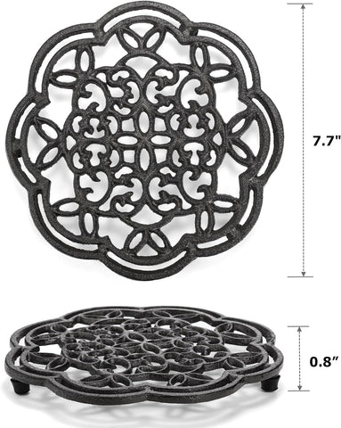 Yopay rustproof cast iron trivet with antique finish adds rustic charm to your kitchen