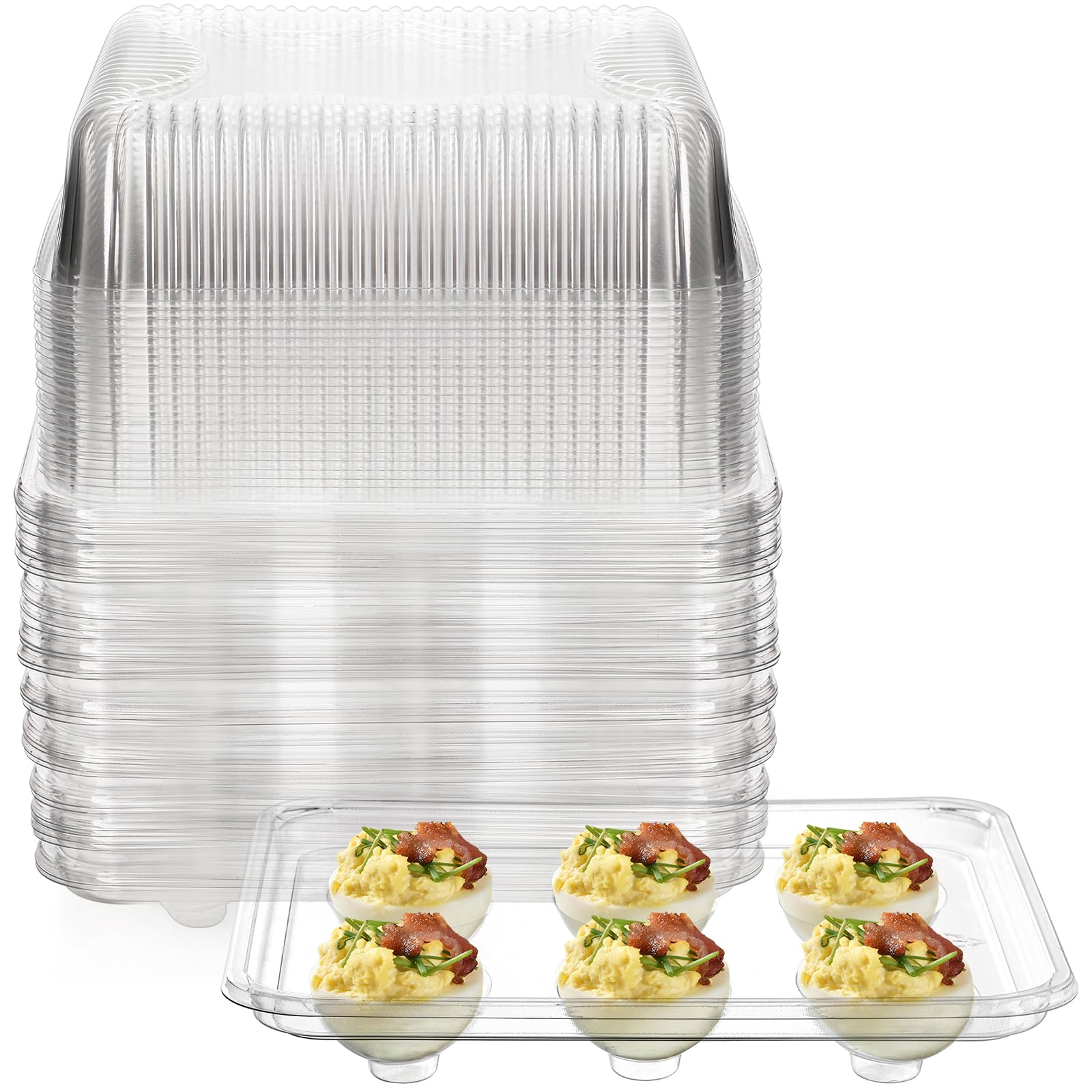 Yopay stackable design for easy fridge storage.