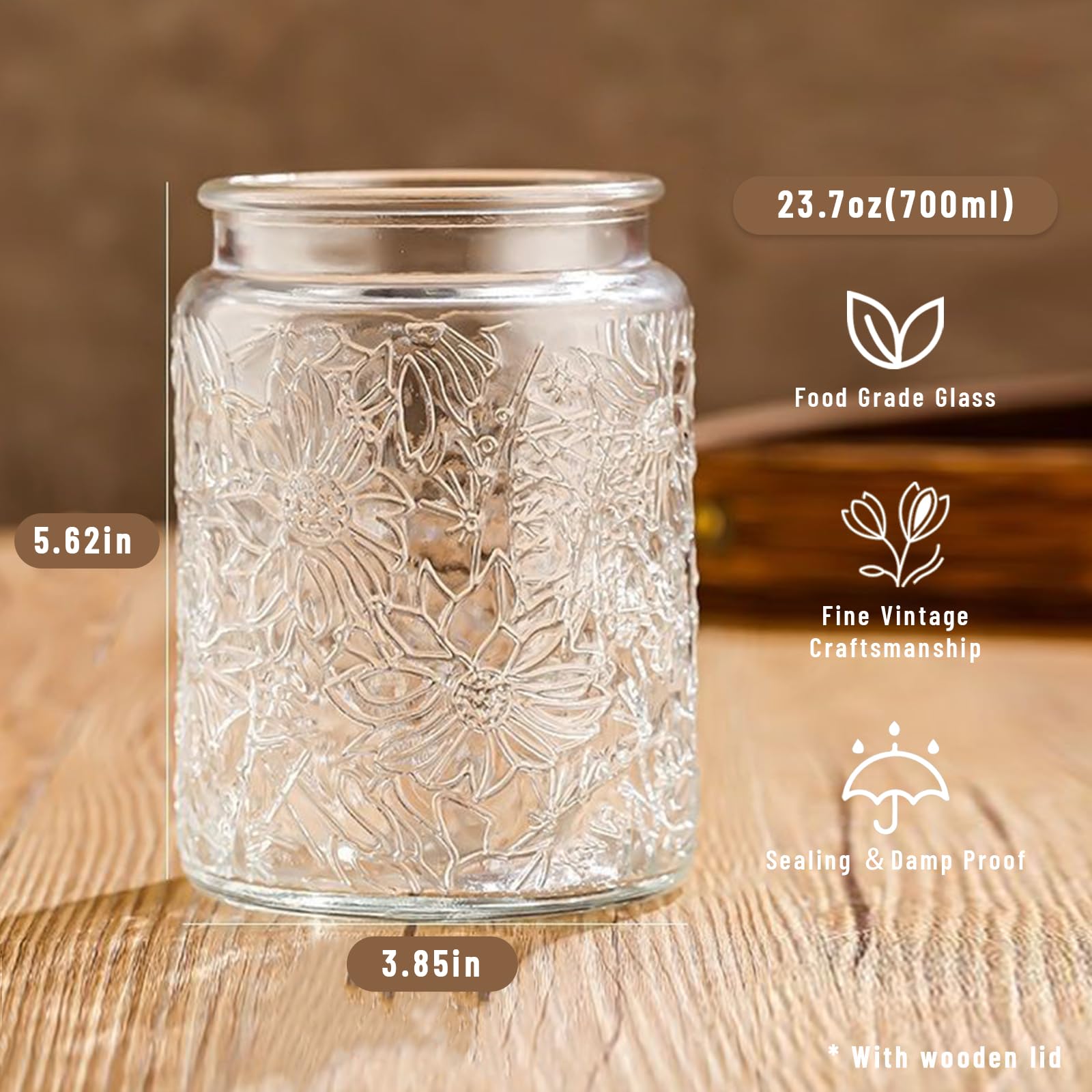 Yoqelt six-pack glass jars set offers versatile kitchen storage options.