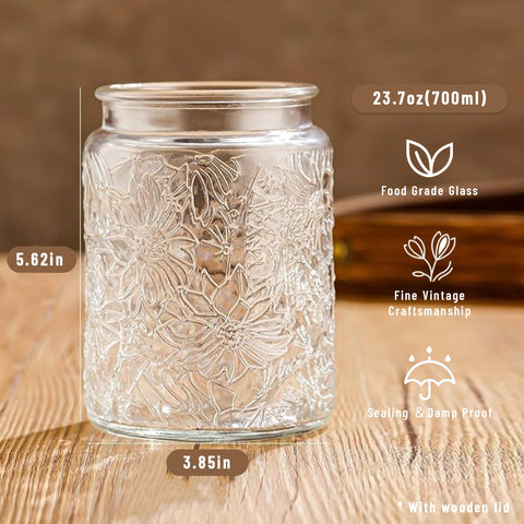Yoqelt six-pack glass jars set offers versatile kitchen storage options.