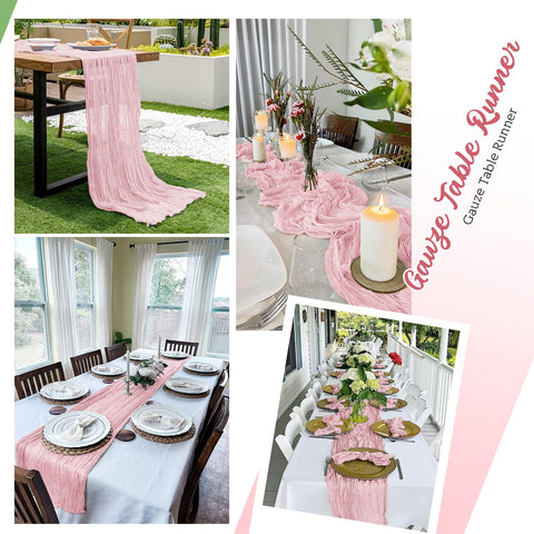 Yorcari baby shower pink table runner creates warm inviting backdrop