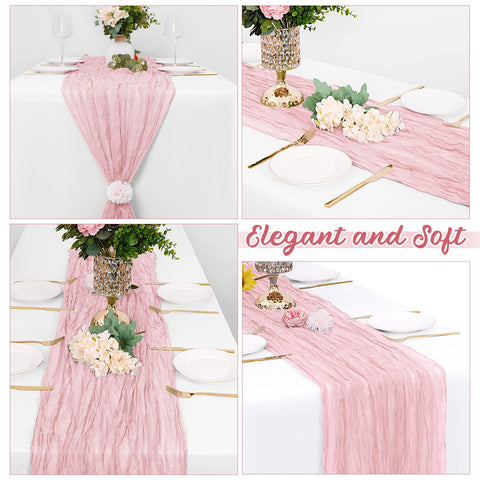 Yorcari wedding decor pink runner complements candles and florals for celebration