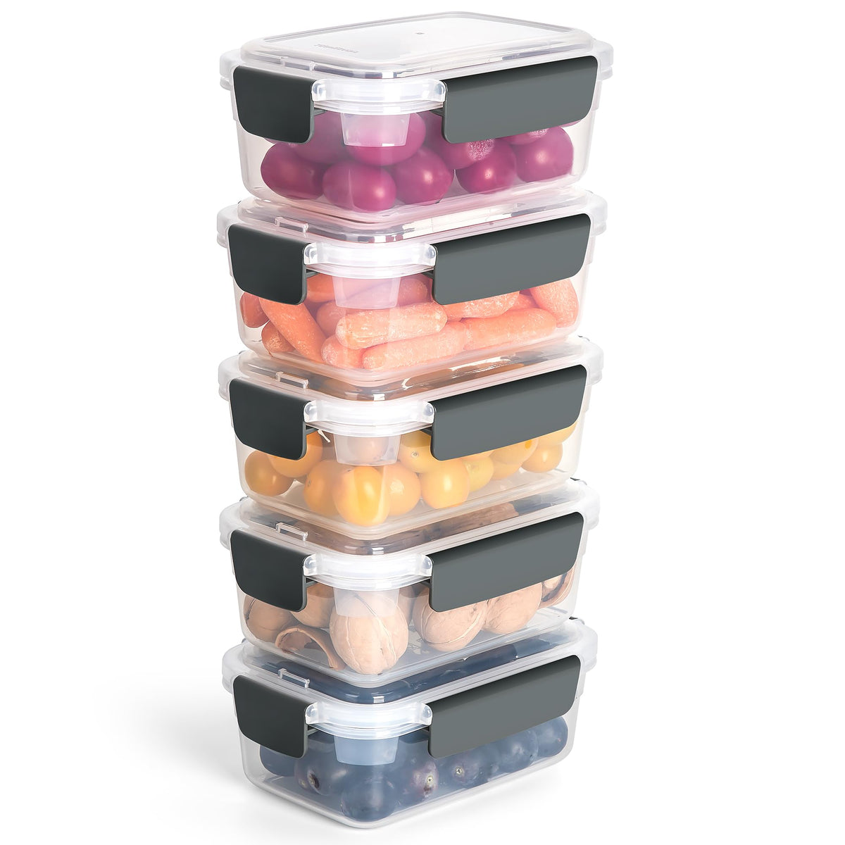 YORY rectangle container with lids for nestable storage and clutter-free cabinets