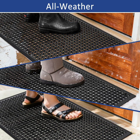 YOSHIKO indoor-outdoor mat suitable for kitchens, bars, and warehouses with heavy foot traffic.