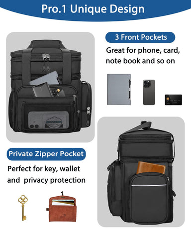 YOSMAAT lunch box cooler side elastic pocket keeps drinks upright during commutes