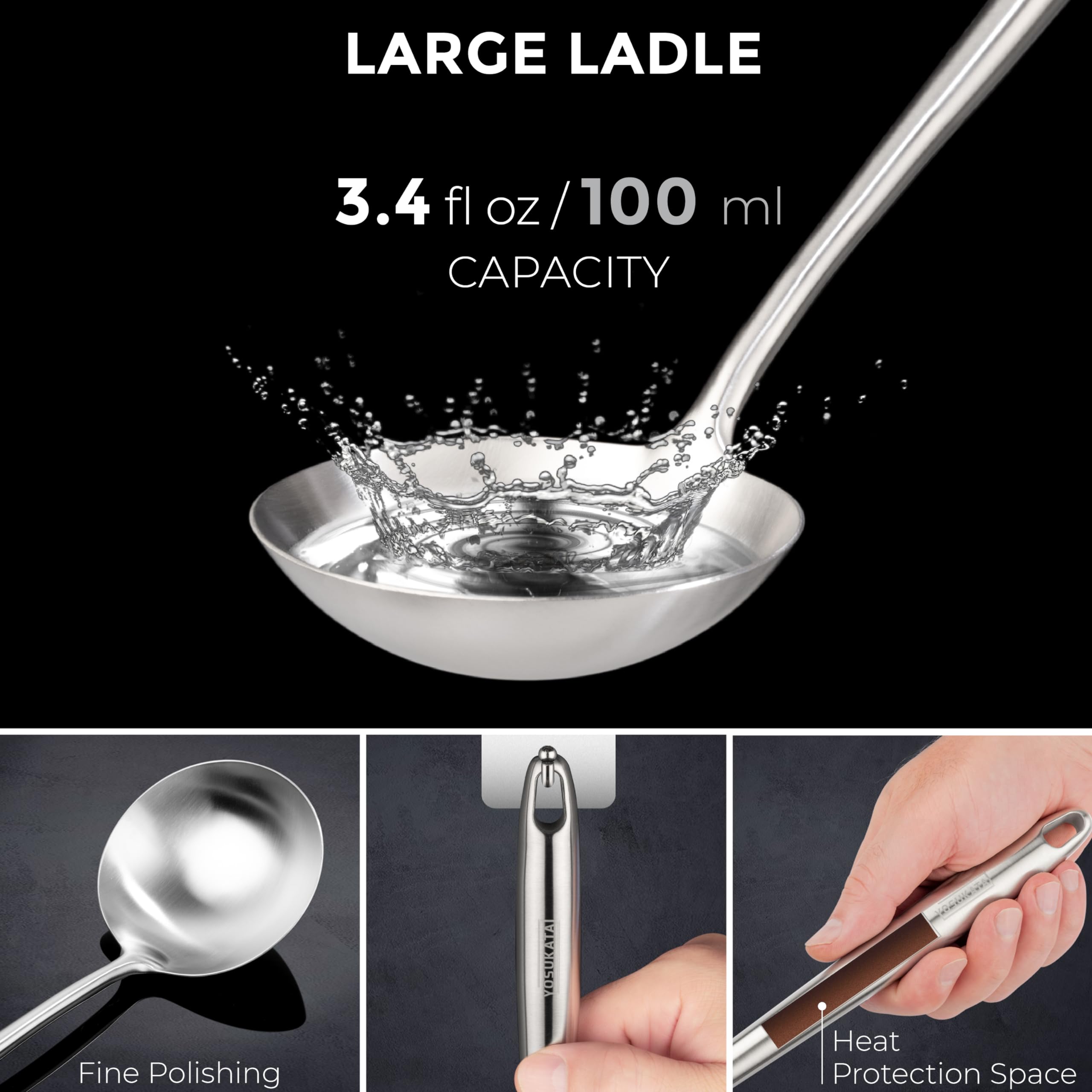 YOSUKATA 304 stainless steel utensils durable rust-proof daily cooking.