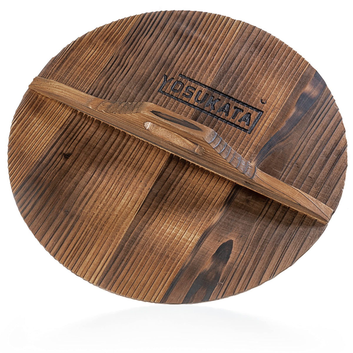 YOSUKATA cast iron wok cover 13.2-inch lid for even heat and splatter protection.