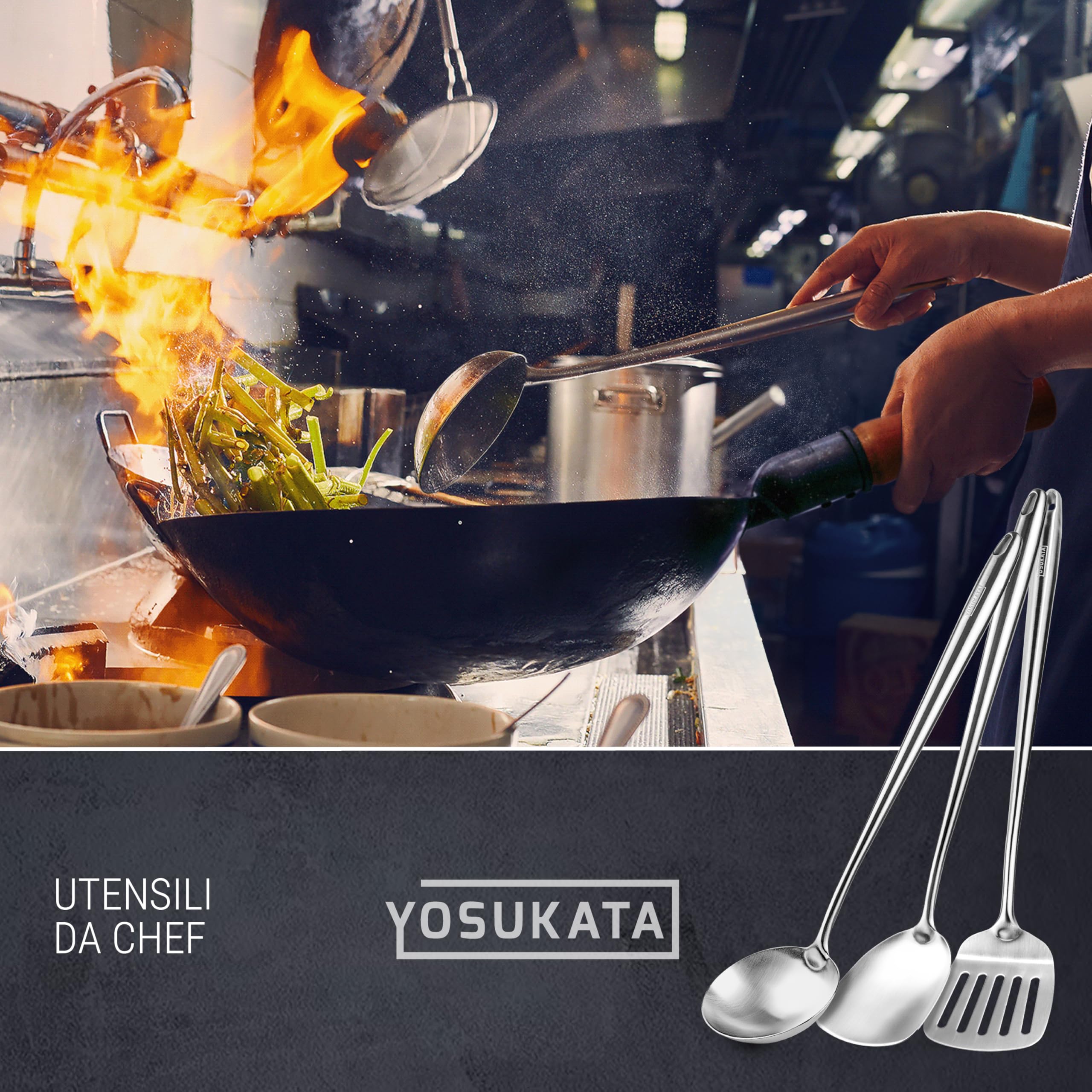 YOSUKATA versatile three-piece set covers stir-fry, turning, and scooping