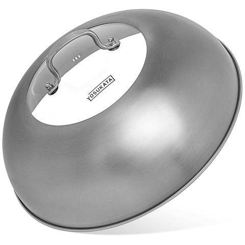YOSUKATA Wok Lid 13.6 inch handle provides secure grip for easy lifting during cooking